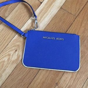 Michael Kors blue wristlet